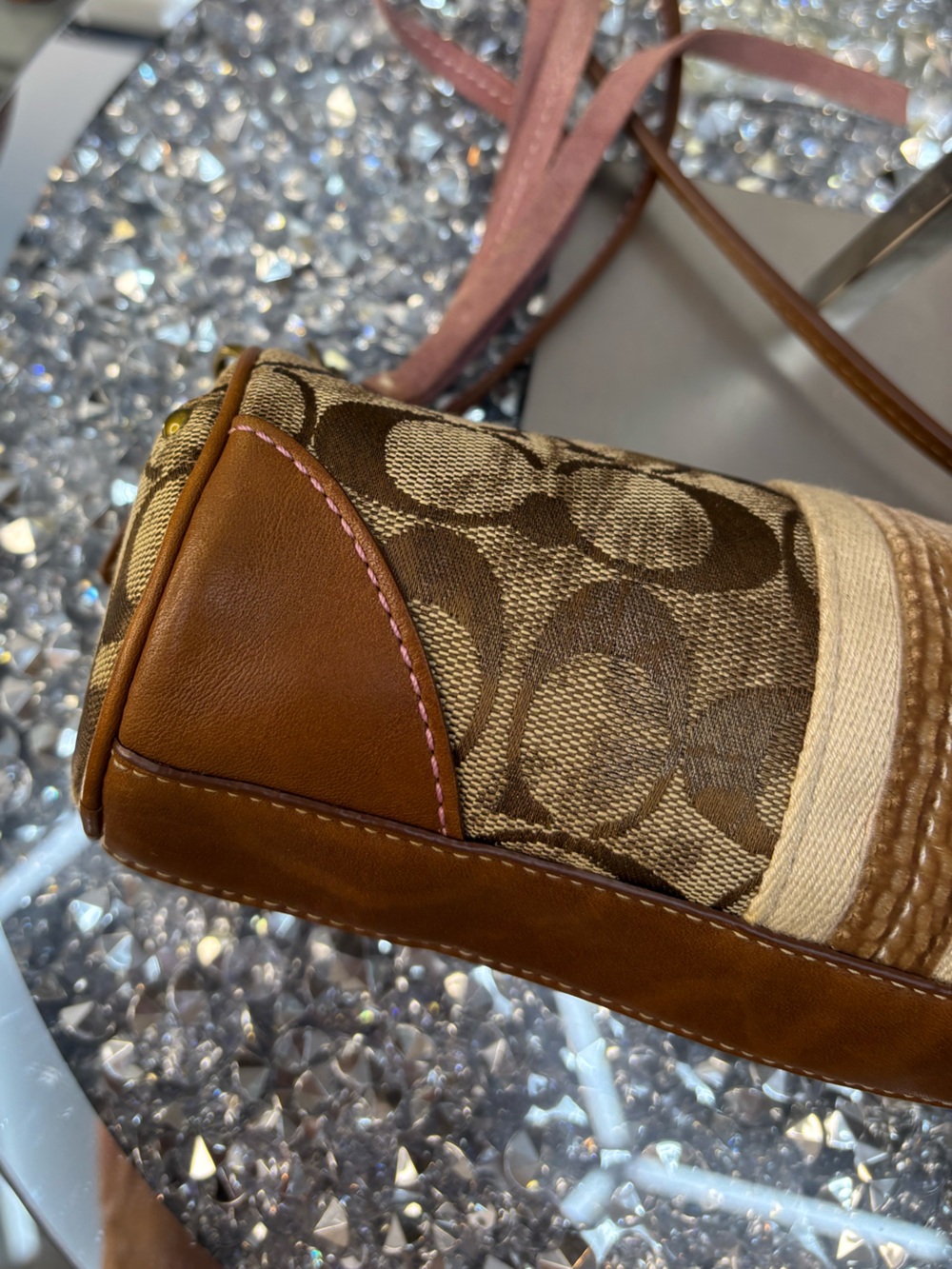 Coach Y2K vintage signature Stripe Demi Pouch EUC - Picture 13 of 16
